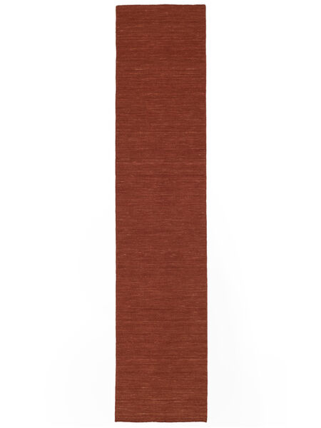  Kilim Loom - Rozsdaszín Szőnyeg 80X500 Modern Kézi Szövésű Előszoba Szőnyeg Sötétpiros (Gyapjú, India)