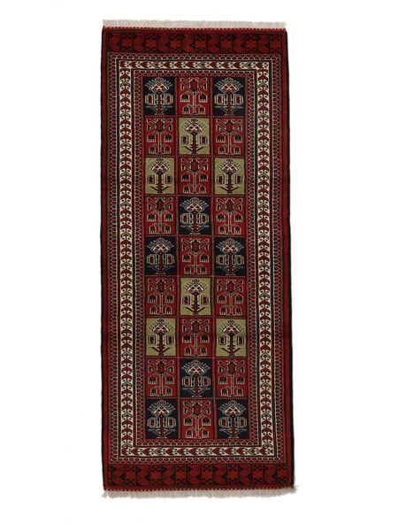  84X202 Turkaman Szőnyeg Csomózású Előszoba Szőnyeg Szőnyeg Fekete/Sötétpiros Perzsia/Irán
 
