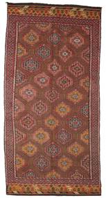 Kézi Szövésű Kilim Vintage Törökország Szőnyeg 162X337 Vintage Gyapjúszőnyeg Barna/Piros Szőnyeg 