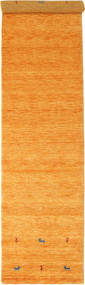 Gabbeh Loom Two Lines 80X350 Kicsi Narancssárga Futószőnyeg Gyapjúszőnyeg Szőnyeg 
