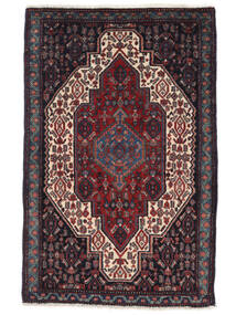  68X106 Senneh Szőnyeg Szőnyeg Fekete/Sötétpiros Perzsia/Irán 
